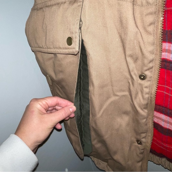 2000’s Trail’s End Cotton Puffer Vest with flannel lining - beige - Picture 4 of 9